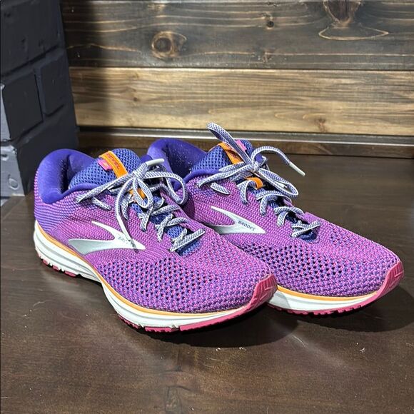 Brooks Revel 2 Purple Orange Running Walking Comfort Shoes Size 11.5 - Picture 1 of 11